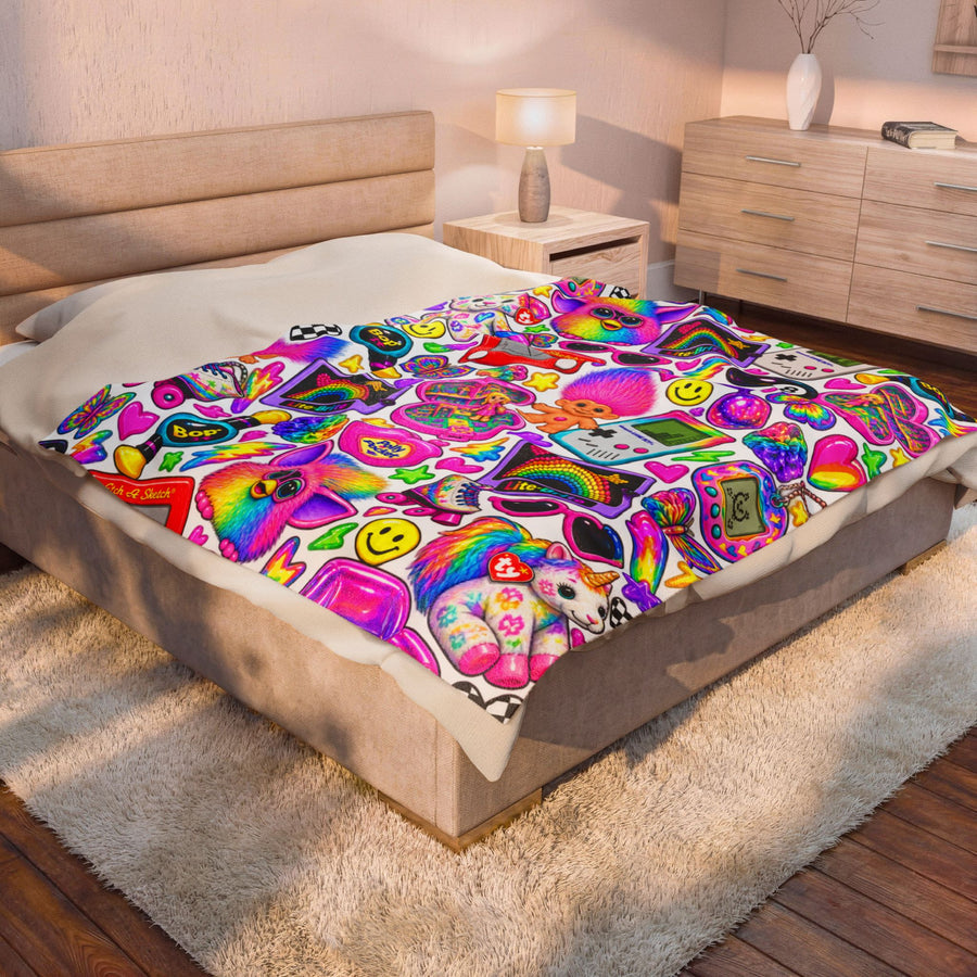 Retro 90s Toys Velveteen Plush Blanket