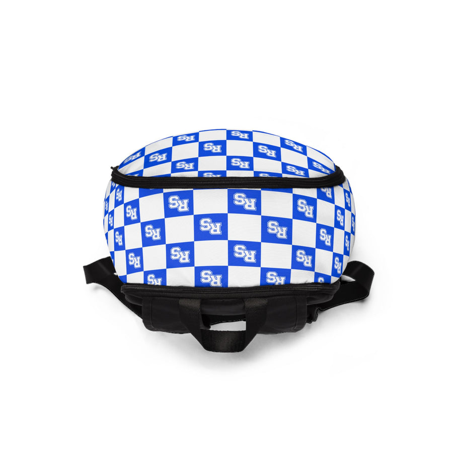 Blue 'RS' Pattern Backpack