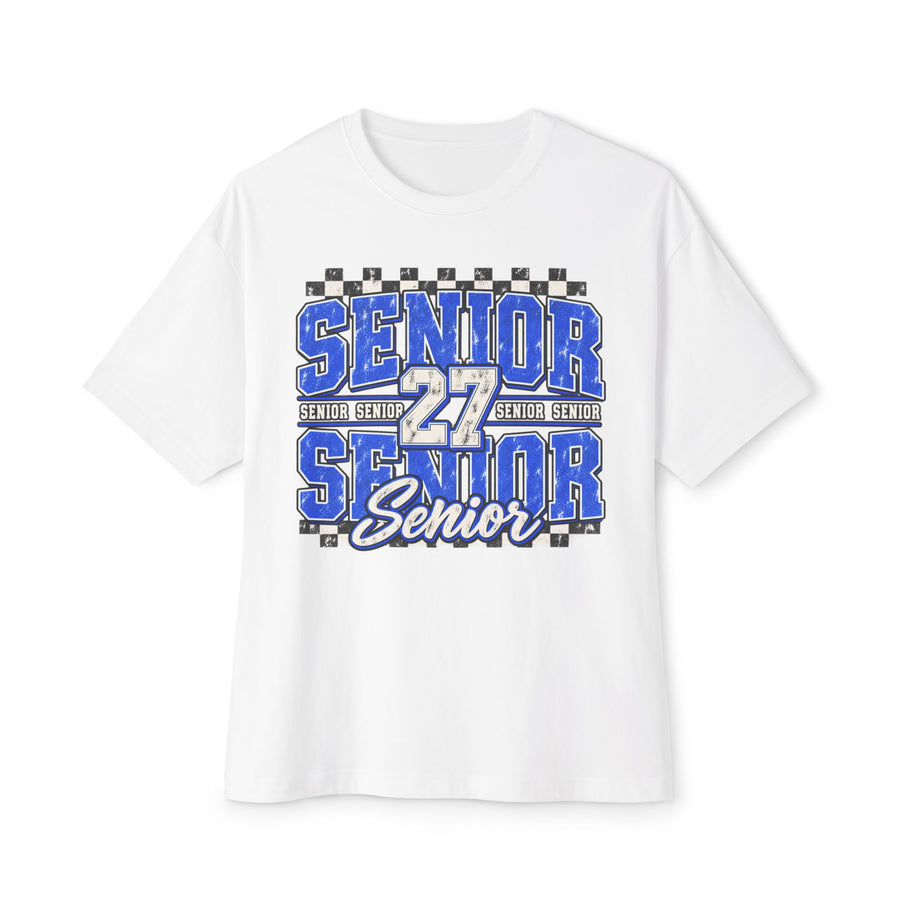 Senior 2027 Checkerboard Oversized Graphic Tee