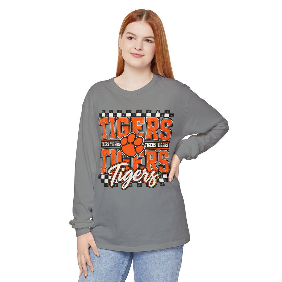 Checkered Tigers Long Sleeve Tee
