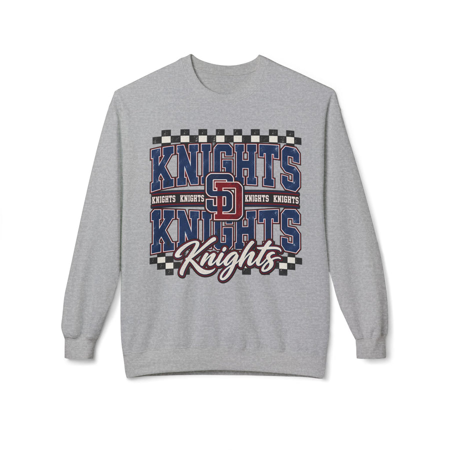 Checkered SD Knights GILDAN Unisex Softstyle Fleece Crewneck Sweatshirt