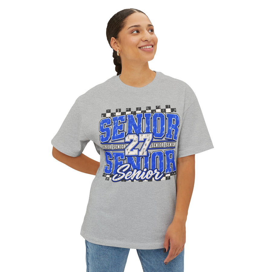 Senior 2027 Checkerboard Oversized Graphic Tee