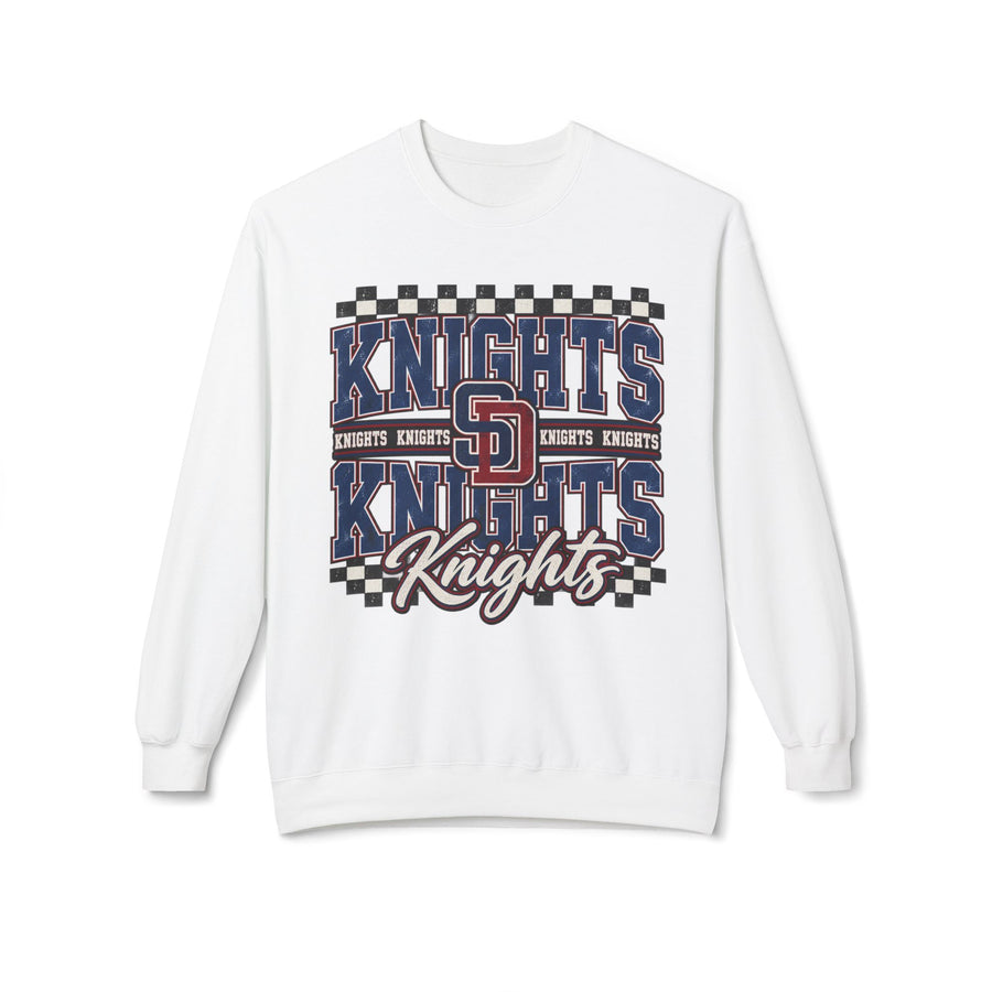 Checkered SD Knights GILDAN Unisex Softstyle Fleece Crewneck Sweatshirt