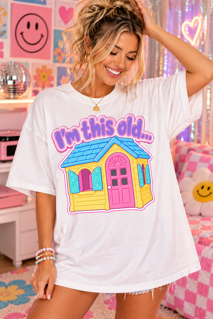 "I'm This Old" Play House Oversized Tee