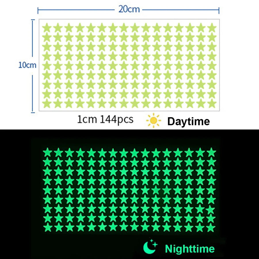 Glow In The Dark 3D Star Wall Stickers | Creative Luminous Room Decor
