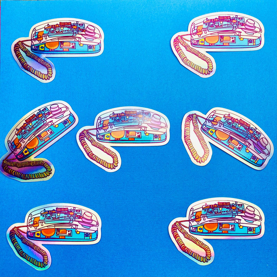 90s Holographic Clear Phone Sticker