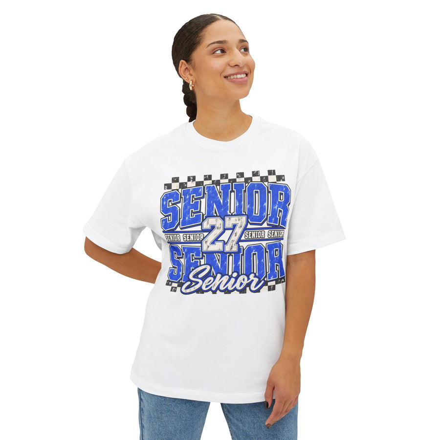 Senior 2027 Checkerboard Oversized Graphic Tee