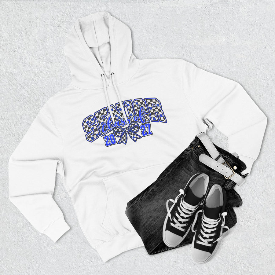 Senior 2027 Hoodie – Varsity Plaid Fleece Hoodie