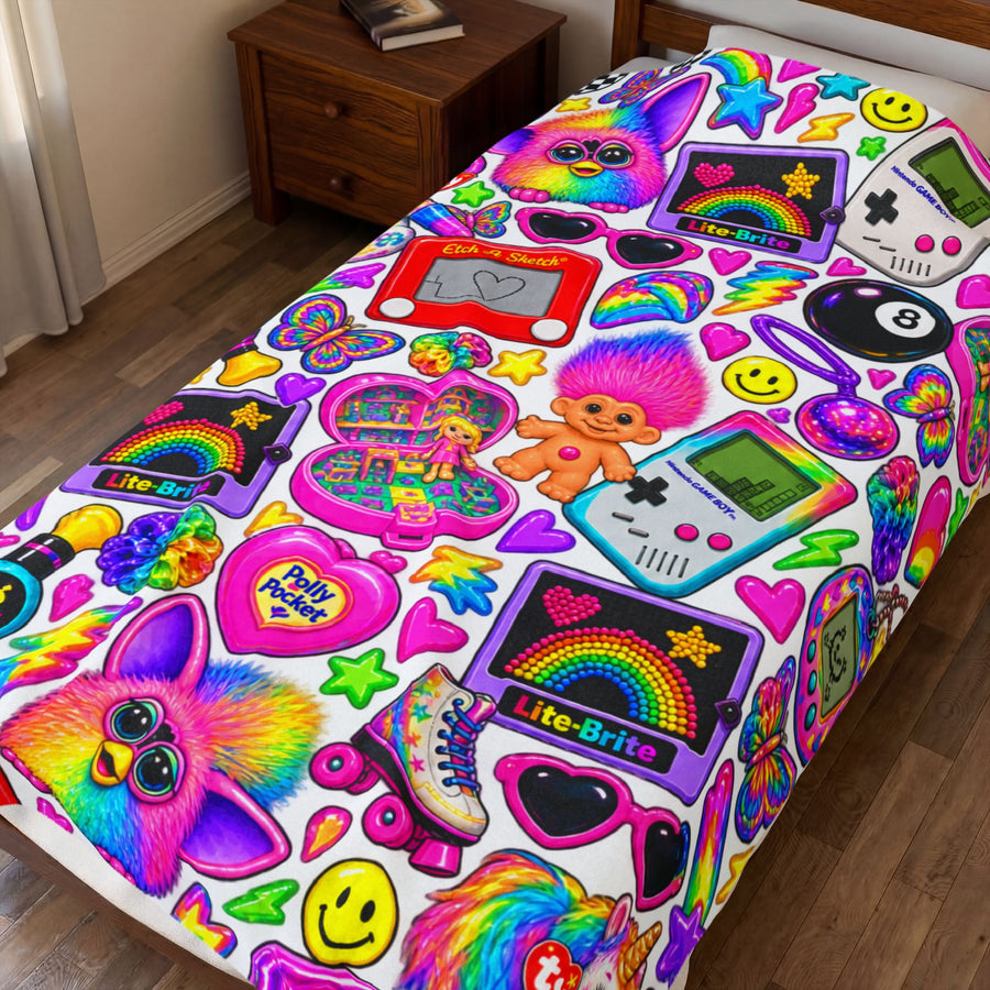 Retro 90s Toys Velveteen Plush Blanket