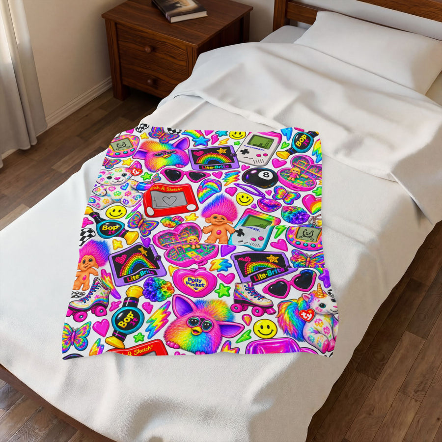 Retro 90s Toys Velveteen Plush Blanket