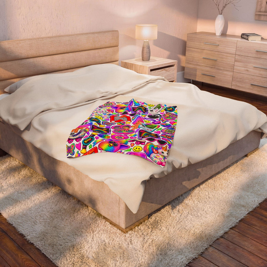 Retro 90s Toys Velveteen Plush Blanket