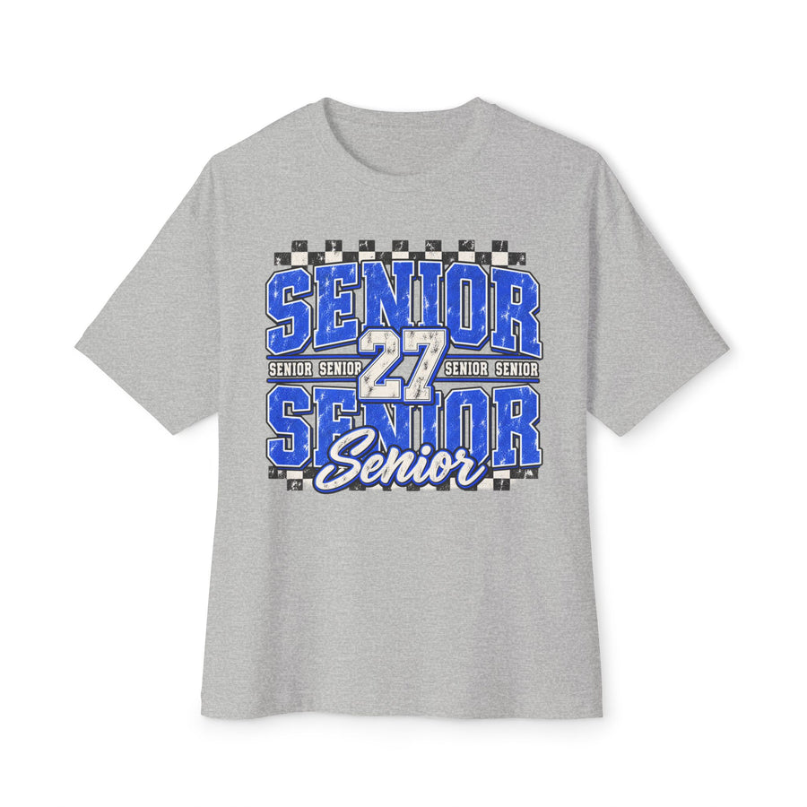 Senior 2027 Checkerboard Oversized Graphic Tee