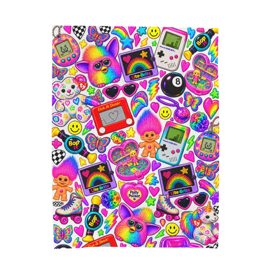 Retro 90s Toys Velveteen Plush Blanket