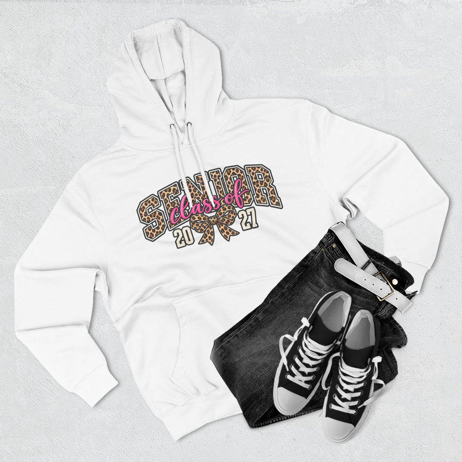 Senior Class of 2027 Leopard Ribbon Fleece Hoodie