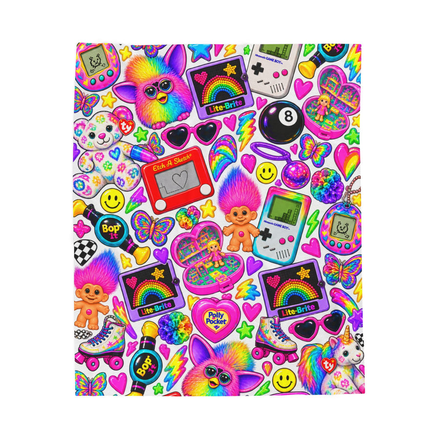 Retro 90s Toys Velveteen Plush Blanket