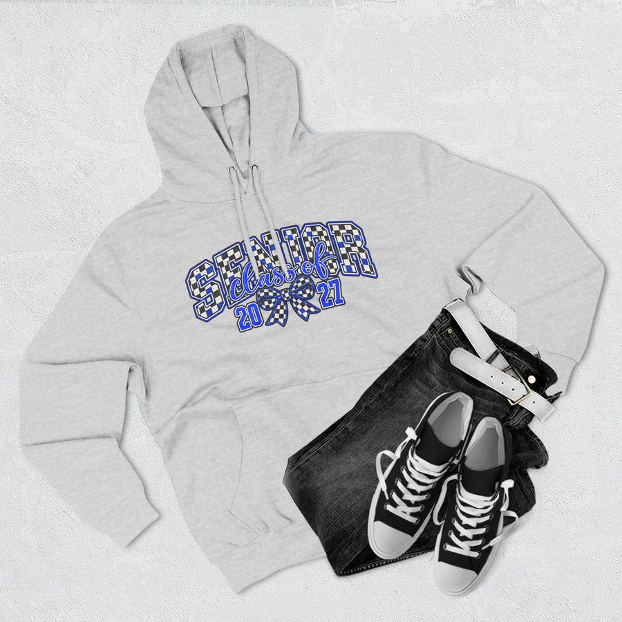 Senior 2027 Hoodie – Varsity Plaid Fleece Hoodie