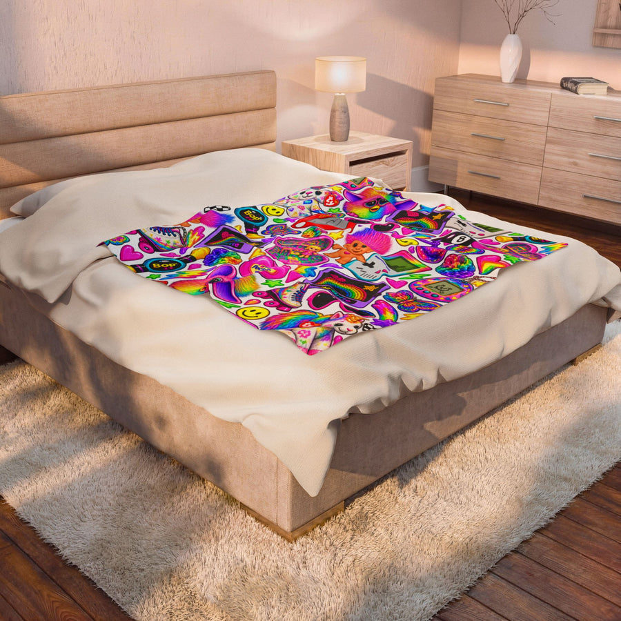 Retro 90s Toys Velveteen Plush Blanket