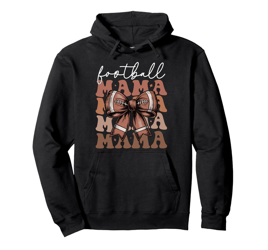 Groovy Football Mama Sport Mom Mothers Day Hoodie - Unique Graphic Unisex