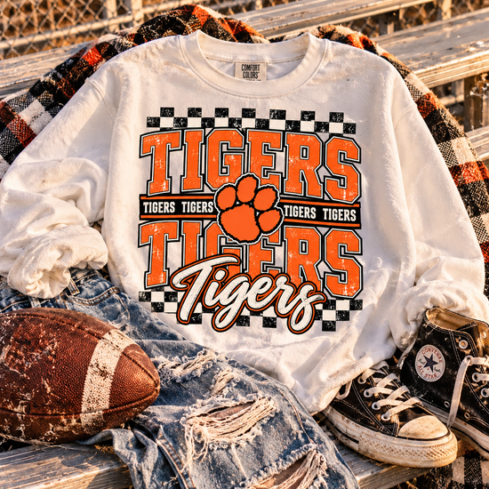 Checkered Tigers Crewneck Sweatshirt
