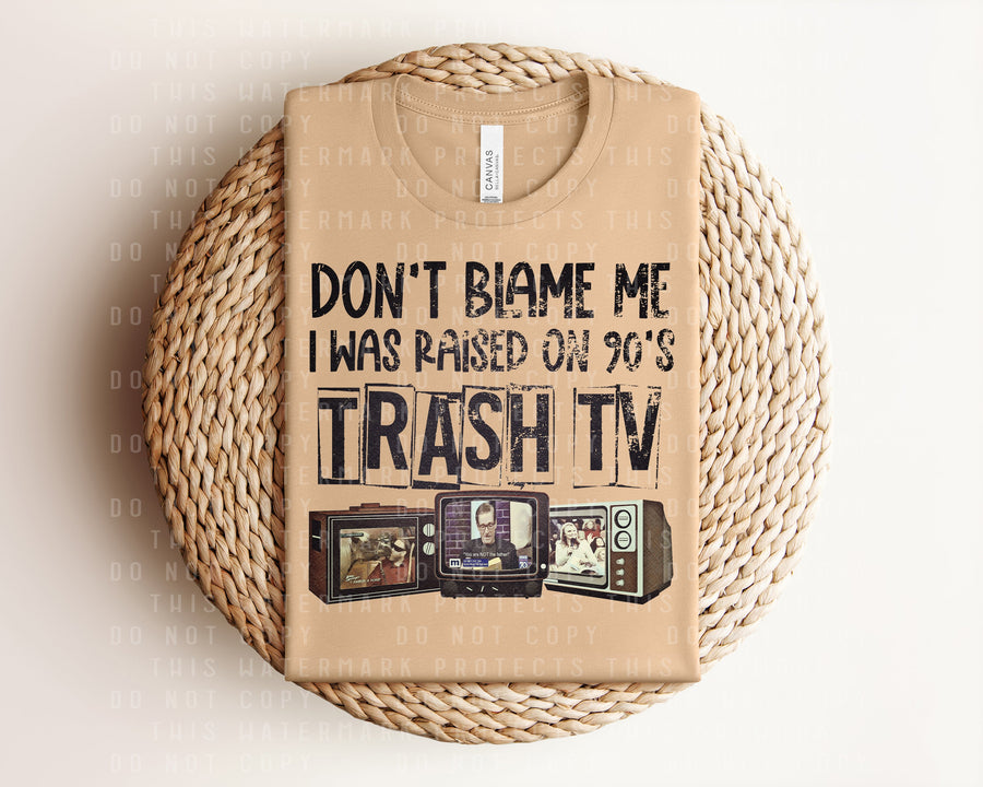 Don't Blame Me I Was Raised on 90's Trash TV Graphic Tee