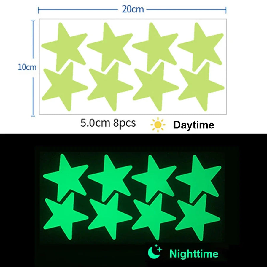Glow In The Dark 3D Star Wall Stickers | Creative Luminous Room Decor