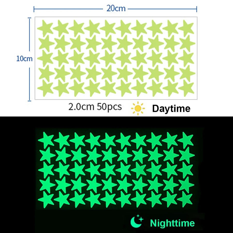 Glow In The Dark 3D Star Wall Stickers | Creative Luminous Room Decor